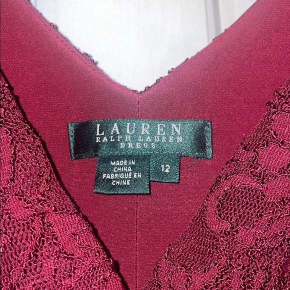 Lauren Ralph Lauren Deep Red Lace Dress - Picture 2 of 10